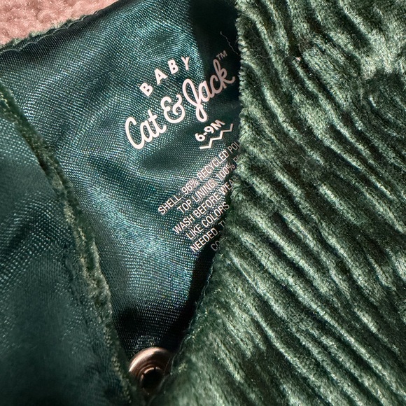 Cat & Jack Emerald Velvet Baby Outfit - Picture 2 of 3